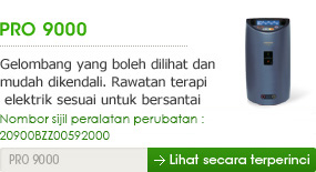 PRO 9000 - Gelombang yang boleh dilihat dan mudah dikendali. Rawatan terapi elektrik sesuai untuk bersantai